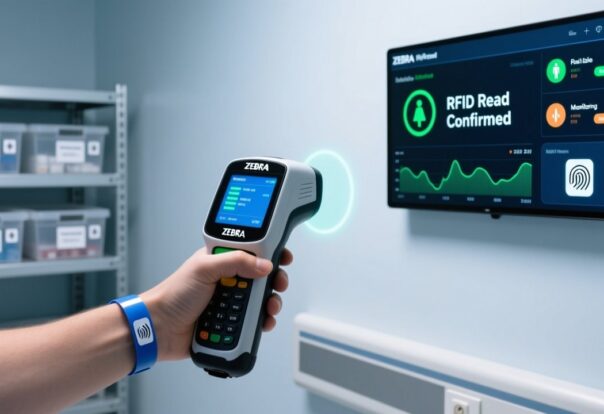 blog-cover-1778735865160 Professional close-up of RFID patient wristband on hospital wrist with handheld RFID scanner and digital dashboard interface