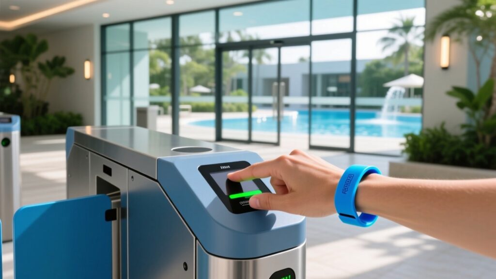 Waterproof RFID silicone wristbands for cashless payments and access control at water parks and events