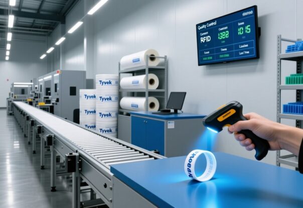RFID wristband production timeline visualization with factory lead times and rush order options for event planners