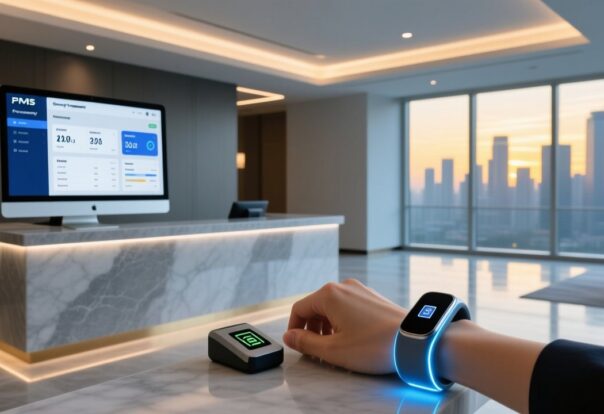 Hotel RFID wristband integration with PMS system for seamless guest access