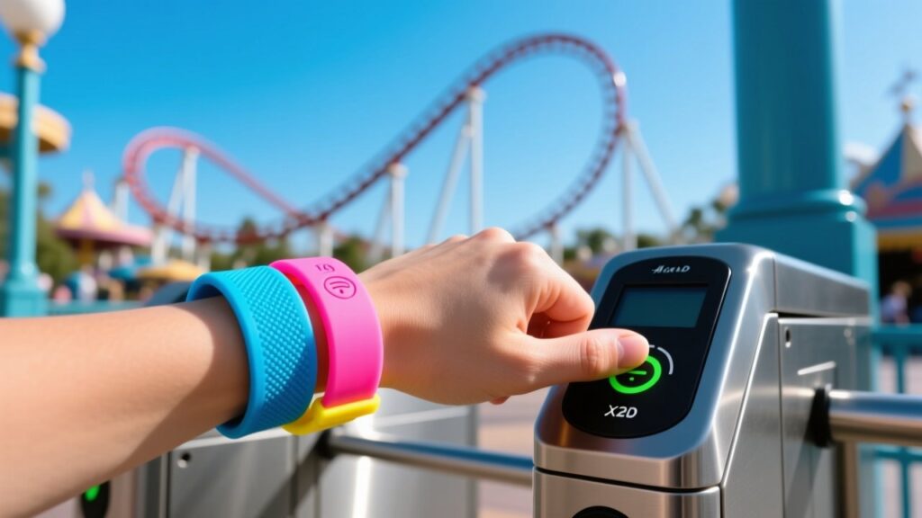 RFID silicone wristband for season pass integration at theme parks