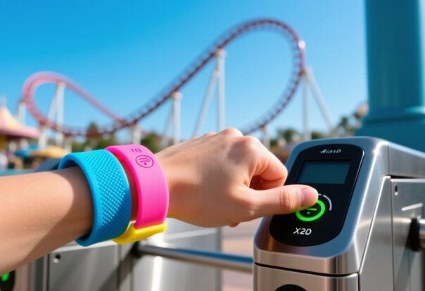 RFID silicone wristband for season pass integration at theme parks
