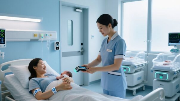 blog-cover-1787539161951 RFID wristbands for mother-baby matching in maternity ward with nurse scanning newborn wristband