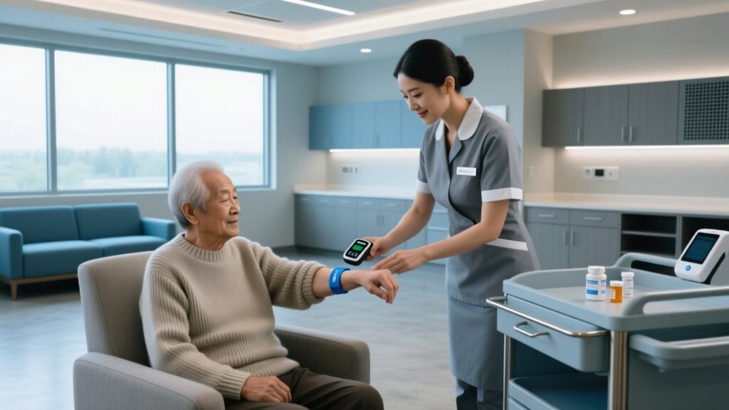 RFID fabric and silicone wristbands for assisted living resident safety and medication management