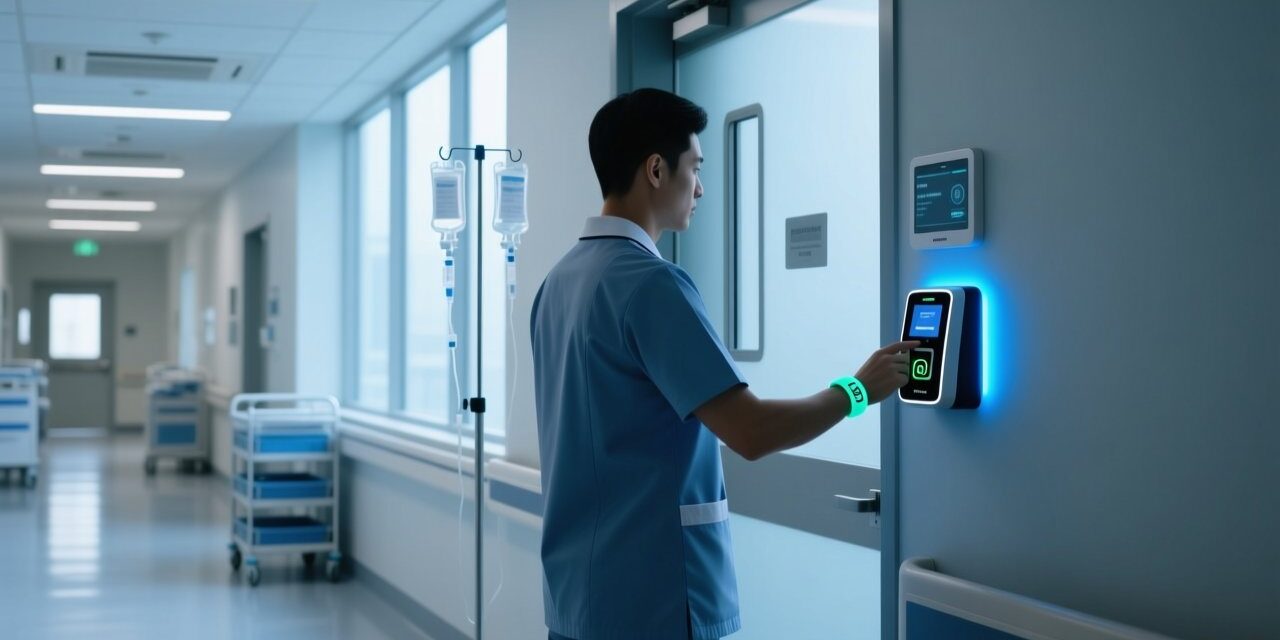 blog-cover-1787539519345 Hospital staff wearing RFID silicone wristband tapping secure ward access reader
