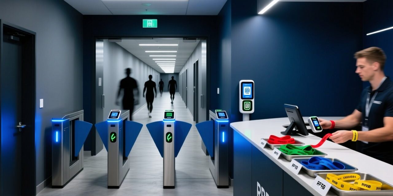 RFID wristbands for sporting events with color-coded athlete, media, and VIP zone access