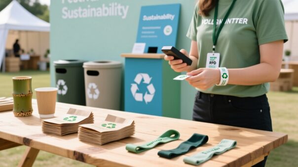 blog-cover-1787642635185 Eco-friendly RFID wristbands made from recycled paper and fabric displayed at a sustainable festival recycling station