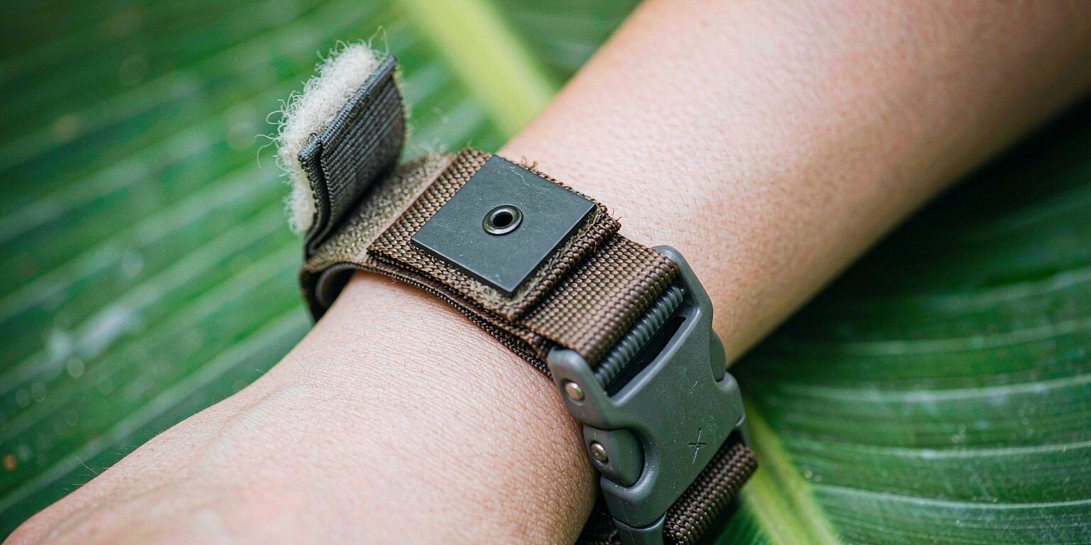 blog-cover-1791942153727 Eco-friendly reusable RFID silicone wristbands on wooden table with green leaves, sustainability concept