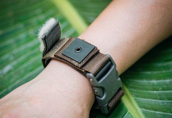 blog-cover-1791942153727 Eco-friendly reusable RFID silicone wristbands on wooden table with green leaves, sustainability concept